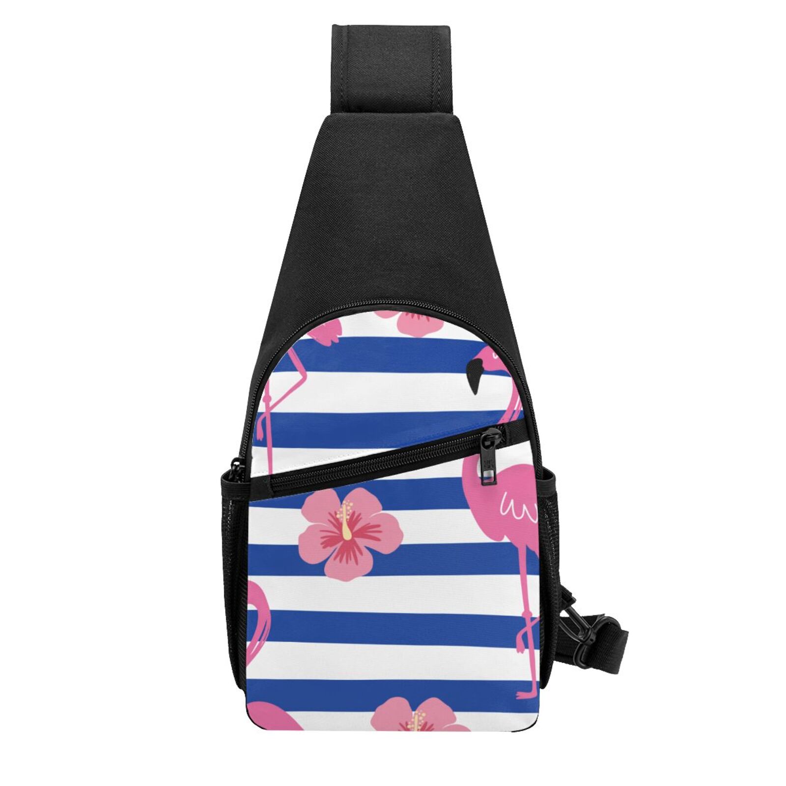 Xecao's Pink Flamingo Print Sling Bag: A Versatile Chest, Shoulder, and Crossbody Backpack for Casual Days Out, Perfect for Both Men and Women