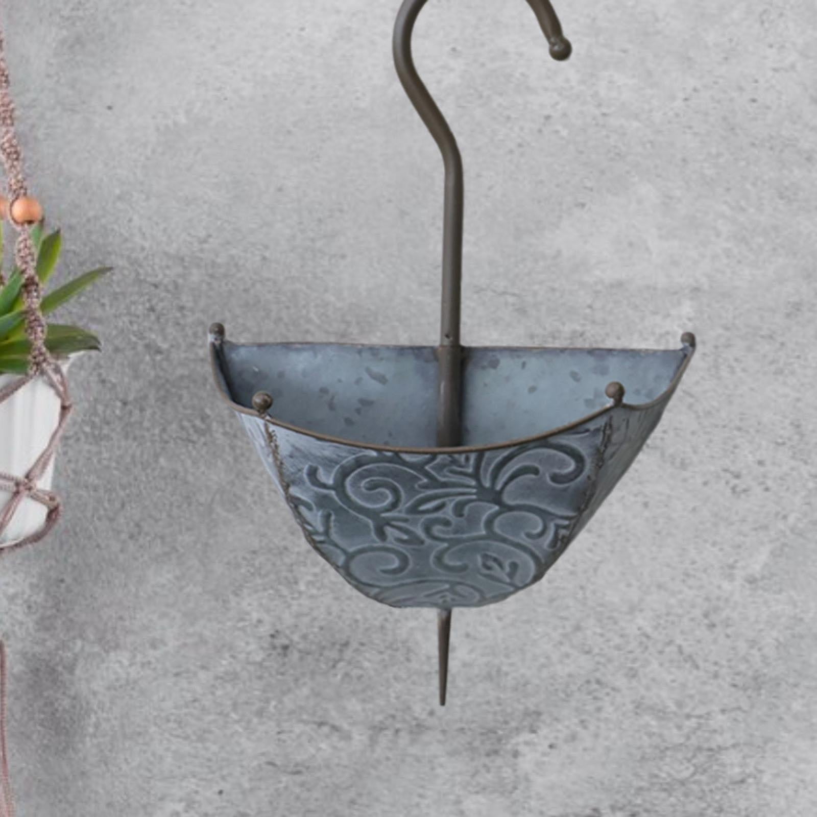 MAGIDEAL Wall Planter Iron Wall Mounted Wall Hanging Planter for Courtyard Yard Fence grey