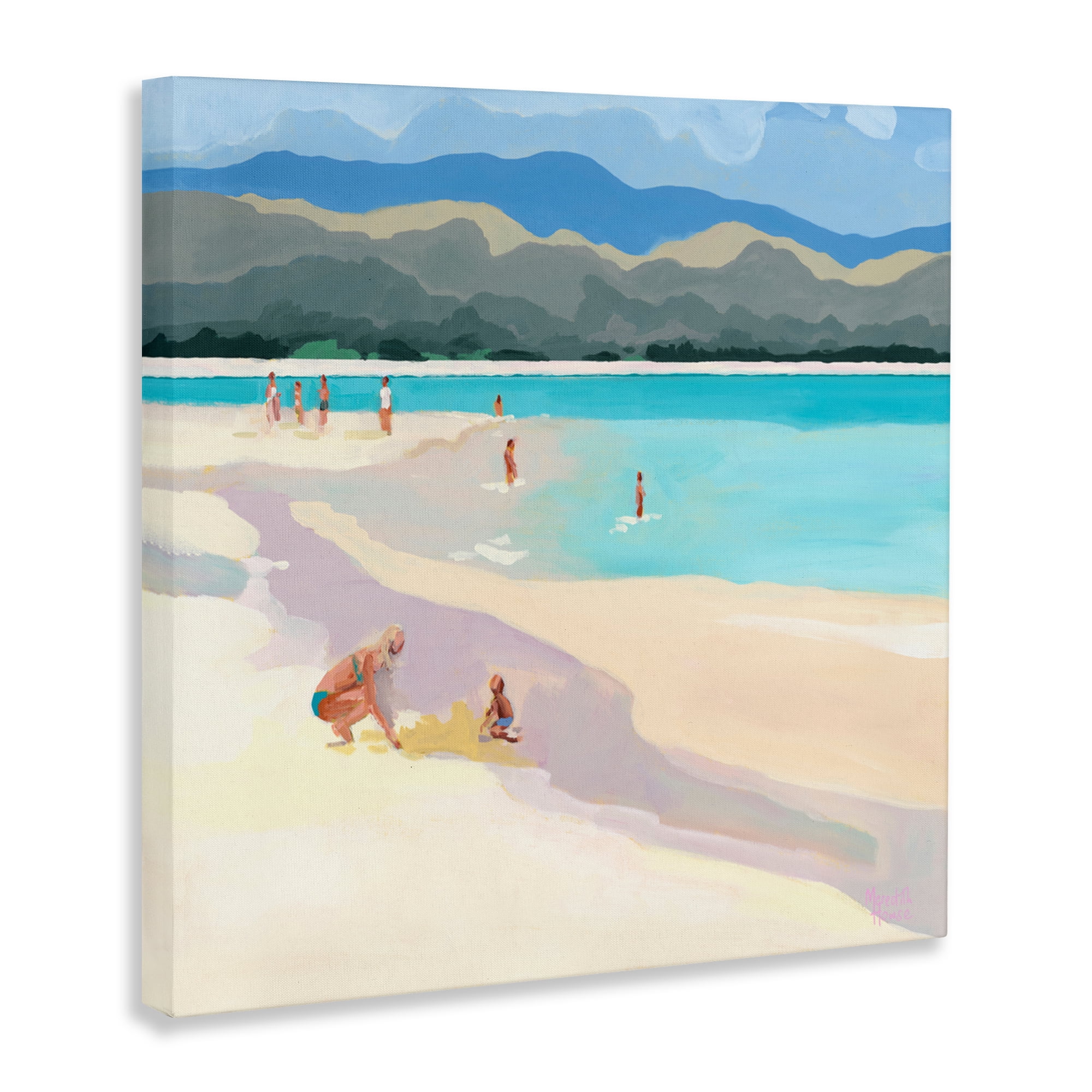 Stupell Industries Mother & Child Beach Scene Canvas Wall Art, design by Meredith Howse