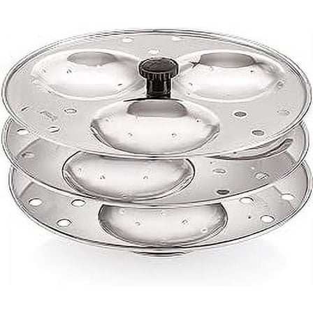iKonbi Stainless steel Idli Stand Idli Maker 3 x 3 Plates (9 Idli)