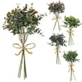 5PCS Faux Eucalyptus Leaves Stems, Artificial Eucalyptus Flowers