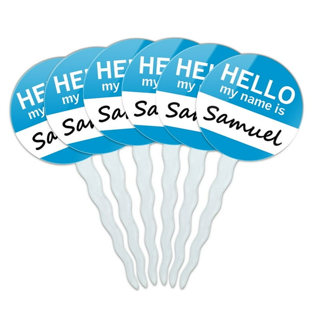 Samuel Hello My Name Is Cupcake Picks Toppers Set Of 6 Walmart Com Walmart Com