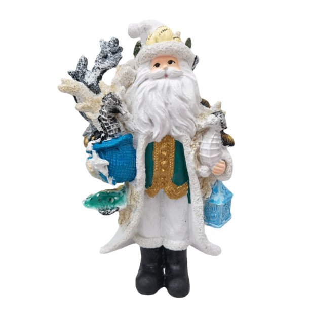 Claus Mayordomo Sosteniendo Bandeja Pintada A Mano Resina Ornamento Lindo Santa Claus Decoración Resina Estatua Yuarrent HA039174-00