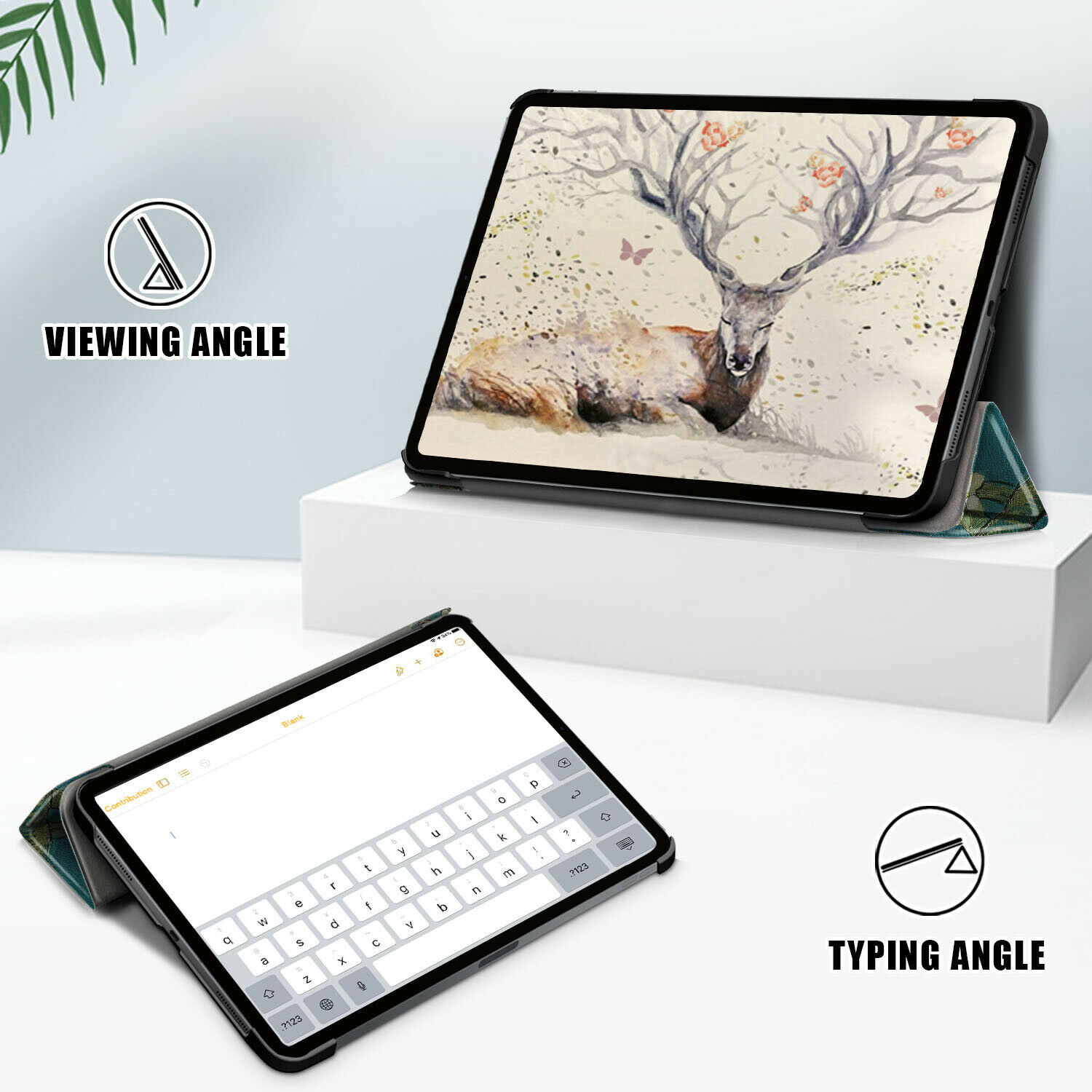 EpicGadget iPad Air 5 Case (5th Gen 2022)/ iPad Air 4 Case (4th Gen 2020) 10.9 with 2 PCS Tempered Glass Screen Protector for 10.9-inch iPad Air, Smart Cover Support Apple Pencil Charging (Blossom)