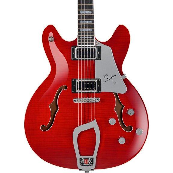 Hagstrom Super Viking Flame Maple Electric Guitar Transparent Wild Cherry