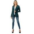 thumbnail image 7 of Cielo 1985 Women's Open Long Cardigan Sweater with Pockets - By The Simply Fashion Teal M, 7 of 7