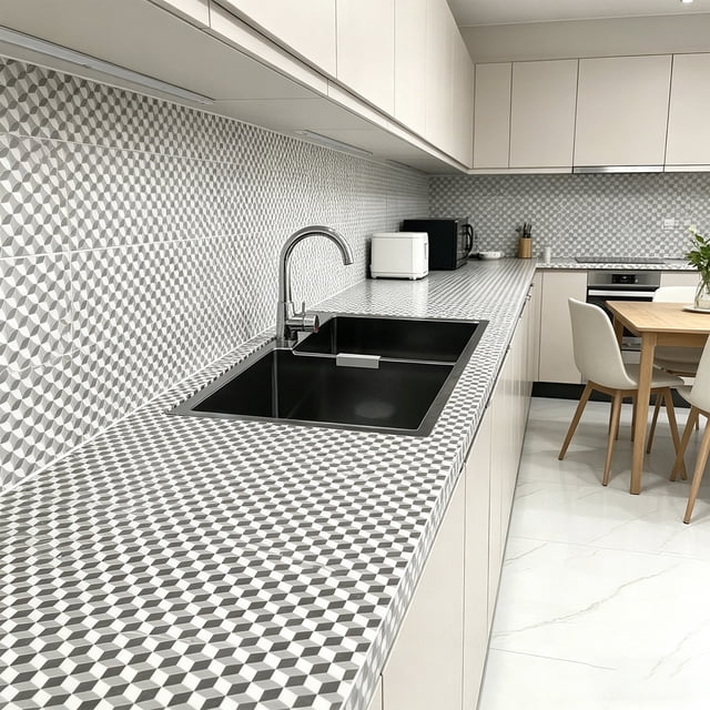 Papel Tapiz para Cocina Adhesivo Resistente al Aceite, Protector de Salpicaduras de Papel de Aluminio Impermeable y Resistente al Calor, Forro para Armarios Autoadhesivo, 40x200 cm, Blanco