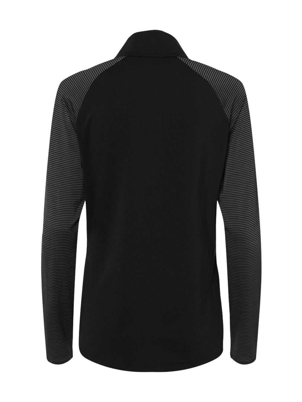 Adidas - Women's Stripe Block Quarter-Zip Pullover - A521 - Black - Size: S