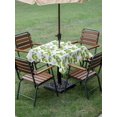 thumbnail image 4 of Outdoor Tablecloth with Umbrella Hole for Patio/Picnic/Party/Camping, Green Lemons Waterproof Table Cloth Square Cover Washable, Summer Watercolor Blue Bows Fruits (60"x 60"), 4 of 9