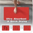 Fake Ruby Large Large Thin Bath Mat 36x48 Red Non-Slip Quick Dry Absorbent Faux Suede ...
