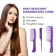 thumbnail image 4 of Peine para el cabello resistente al calor, peso ligero, pequeñas herramientas de barbería, multifuncional, exquisito suministro de modelado Simple, púrpura, 1 Juego Inevent CE011748-01B, 4 of 7