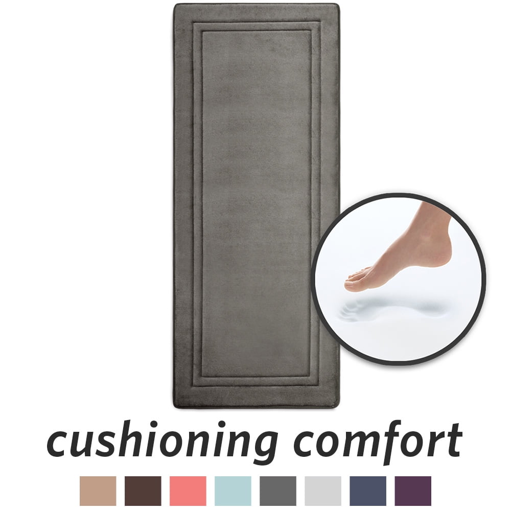Microdry Quick Drying Memory Foam Bath Mat Runner With Griptex