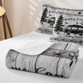 thumbnail image 4 of Erosebridal Happy Camping Quilt King, Gray Old Barn Door King Coverlet Set, 3 Pieces 1 Bedspread and 2 Pillowcases, 4 of 7