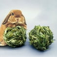 thumbnail image 4 of Visland 3 Pcs Bunny Grass Ball Rabbit Natural Timothy Grass Small Animal Activity Play Chew Toy for Hamster Guinea Pigs Gerbils, 4 of 5
