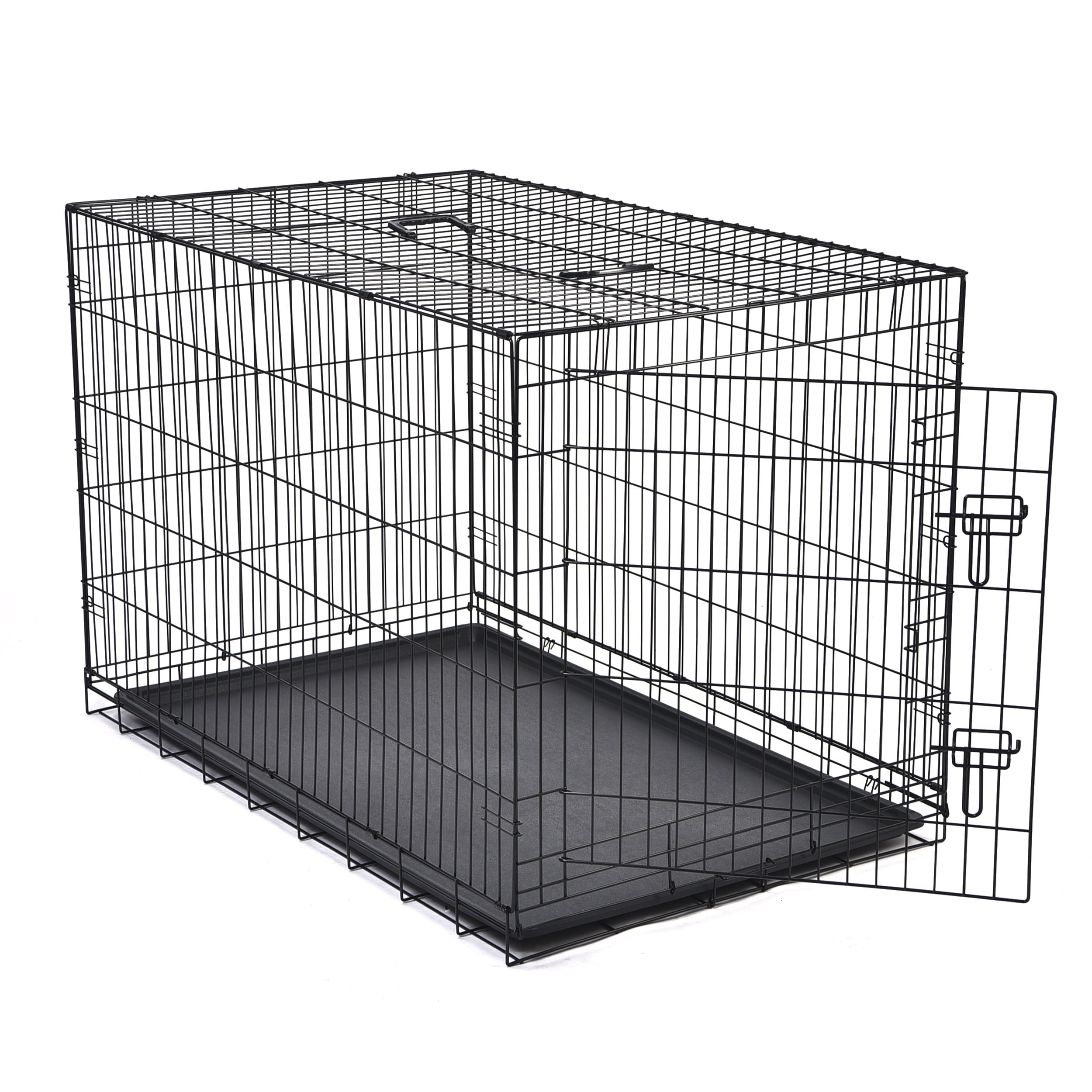 Max & Marlow Single-Door Dog Crate, Foldable Metal Wire Kennel, Portable, Tray and Divider Included, 48" x 29" x 31.5"