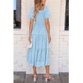 thumbnail image 2 of Vestido midi PRETTYGARDEN para mujer, estampado en A, estampado floral, azul, XXL, 2 of 7