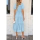 thumbnail image 2 of Vestido midi PRETTYGARDEN para mujer, estampado en A, estampado floral, azul, XXL, 2 of 7