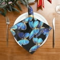 thumbnail image 4 of Iauyy Satin Napkins Set of 4- Beautiful Butterfly- Blue DIY Printing Decoration Cloth Napkin- Easy Care for Home/Party, 4 of 8