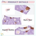 thumbnail image 4 of Leaves Palm Leaves Pattern Cotton Pajamas 2 Piece Set Sleepwear Soft and Comfortable Homewear Nightwear, 4 of 7