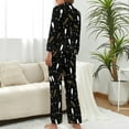 thumbnail image 3 of Top-kevin Women Long Sleeve Pajama Set Comfy Pjs Sets Black Gold Confetti 2 Piece Lounge Set, 3 of 6