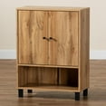 thumbnail image 6 of Baxton Studio Rossin Modern and Contemporary Oak Brown Finished Wood 2-Door Entryway Shoe Storage Cabinet, 6 of 23
