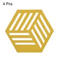 thumbnail image 3 of Uxcell Felt Coasters, Hexagon Mat Pad Coaster for Drink Cup Pot Bowl Vase, Yellow 4 Pack, 3 of 5