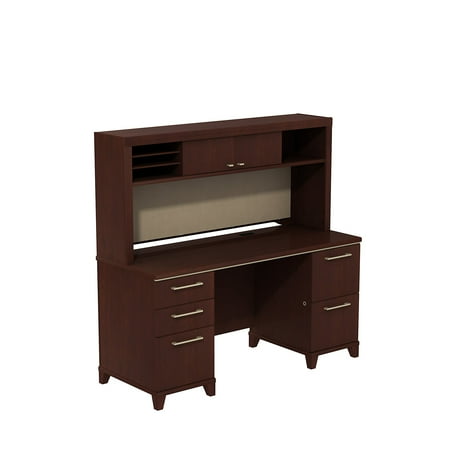 Ent011cs Bush Business Furniture Enterprise Collection Home Office Ent011cs Bush Business Furniture Enterprise Collection Home Office 302 Lbs Weight Capacity 60 W X 24 D Double Pedestal Desk With Hutch