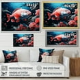 thumbnail image 4 of Designart "The Dance Of Red Fish In Monochrome" Coastal Coral Under Water Floater Framed Canvas Art Print, 4 of 5