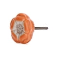thumbnail image 4 of Set Of 6 Azalea Orange Ceramic Flower Shape Cabinet Knobs, 4 of 5