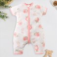 thumbnail image 2 of KPOPLK Baby Boy Outfit Clothes Newborn Romper One Piece Fashion Embroidery Striped Collared Bodysuit Infant Clothes(1-2 Years,Pink), 2 of 8