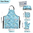thumbnail image 3 of Whale Dolphin Cruises Seagull 5 Pcs Kitchen Set Heat Resistant Oven Mitts and Non-Slip Pot Holders with Adjustable Cooking Apron, 3 of 6