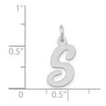 thumbnail image 2 of 14K White Gold Charm Pendant Themed 19 mm 10-13 Medium Script Initial S, 2 of 2