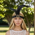 thumbnail image 2 of Unique Bargains 1 Pc Headband Feather Sequins Hairband for Women Black, 2 of 5