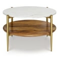 thumbnail image 4 of Simpli Home Wagner 30 inch Wide Solid Acacia Wood Mid Century Modern Coffee Table in White/Natural, 4 of 5