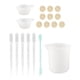thumbnail image 5 of Kit de herramientas para taza medidora de silicona, espátula, guantes para dedos, pipetas, juego de herramientas para mezclar resina epoxi para manualidades, 19 piezas, azul, 5 of 14