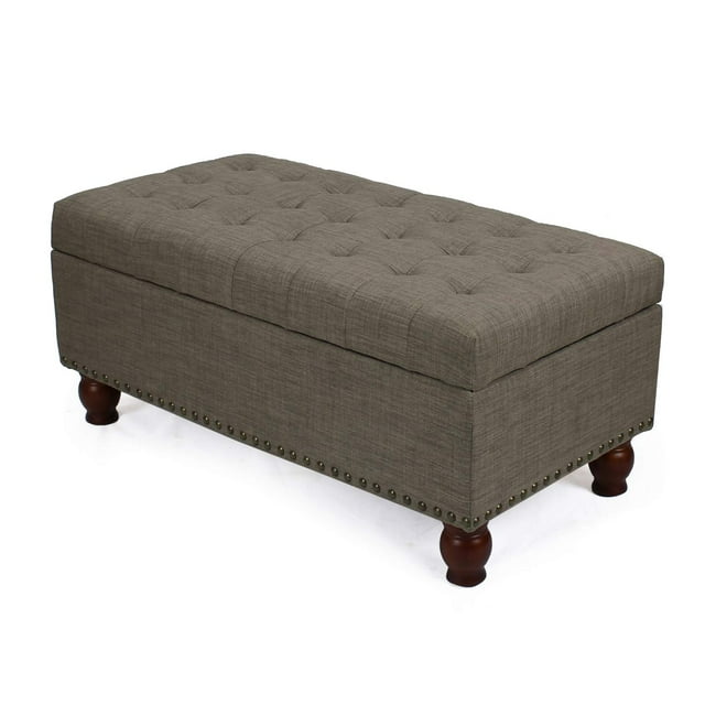 Joveco Storage Ottoman Fabric Retangular Tufted Bench - Sandstone Brown