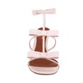 thumbnail image 3 of XYD Women Triple Bow T-Strap Sandals Open Toe Ankle Strap Stiletto High Heels Sexy Party Evening Bridal Shoes Size 13.5 Pink, 3 of 4