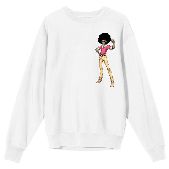 Soul Beat Dante Manga Art Adult White Crew Neck Long Sleeve Sweatshirt-Medium