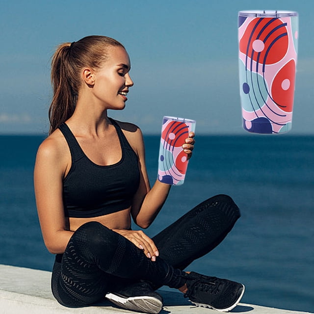 TopLLC Kitchen Accessories,Home And Kitchen,Kitchen Tools,Kitchen Sets Double Layer Stainless Steel Outdoor Sports Water Bottle Lacquer Colour Printed Red Wine Bottle Insulated Mugs water bottles