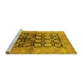 thumbnail image 2 of Ahgly Company Machine Washable Indoor Square Oriental Yellow Industrial Area Rugs, 3' Square, 2 of 4