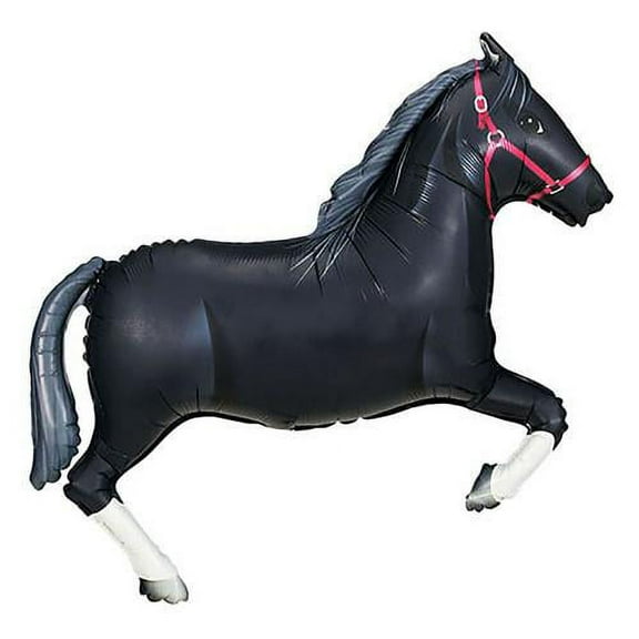LOONBALLOON Farm Animals Balloons, 43″ BLACK HORSE