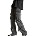 thumbnail image 2 of Lydiaunistar Womens Casual Long Pants Soft Polyester Wide Leg Work office Pants with Button Zipper Closure, Solid Color Lounge Travel Pants for All Seasons - Asian Sizing Black, 2 of 6