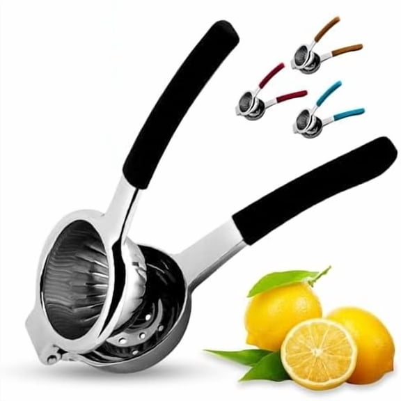 Stainless Steel Lemon Squeezer and Lime Press - Heavy Duty Manual Citrus Juicer and Handheld Juice Press for Lemons, Limes, and Small Citrus Fruits