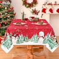 thumbnail image 2 of Chirstmas Tablecloth Rectangle 60x84 Inch, Cute Snowman and Pine Table Cloth Rectangle Tables for Chirstmas Decor, Red Waterproof Table Decorations for Chirstmas Gift, 2 of 6