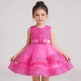 thumbnail image 2 of XEGLSBU Girls Dresses 5T Fancy Sparkling Pearl Girls Party Dress for Summer Girl Pageant Gown with Sequin Appliques Hot Pink Size 1-2 Years, 2 of 6