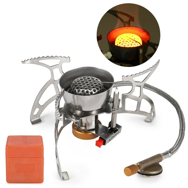 Lixada Foldable Camping Gas Windproof Piezo Ignition Backpacking Outdoor Portable Cooking