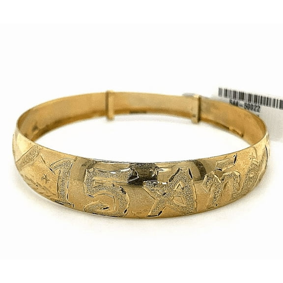 10K Adjustable 10mm 15- Anos Yellow Gold Bangle