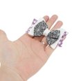 thumbnail image 4 of Unique Bargains 1 Pc Duckbill Clip Halloween Bow Spiderweb Hair Clip for Women Black Purple, 4 of 5