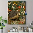 thumbnail image 4 of Hedgehog in Floral Meadow Canvas Print, Cute Decor for Living Room Bedroom Bathroom Kitchen Office Entryway, 4 of 8