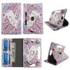 Wallet style for Voyager tablet case 7 inch for android tablet cases 7 inch Slim fit standing protective rotating universal PU leather cash Pocket cover Flowery Butterfly